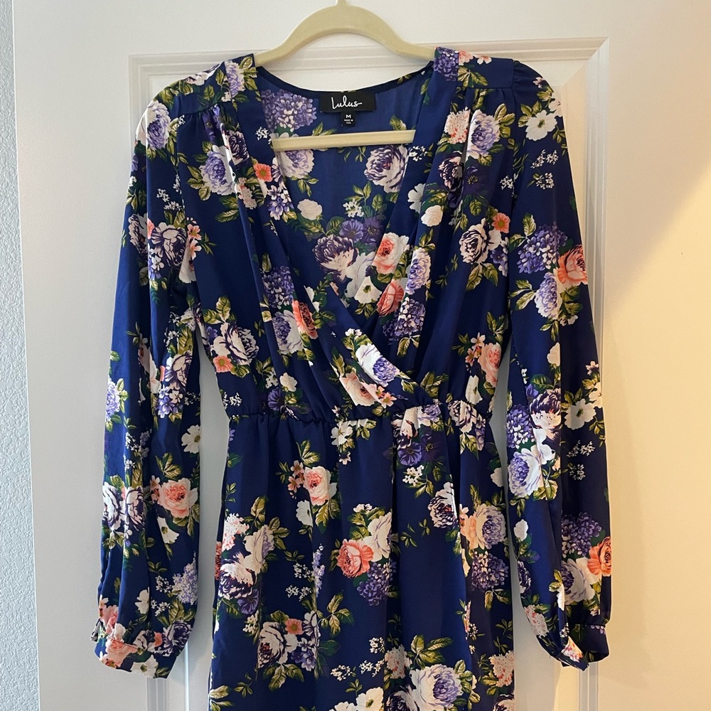 Gently worn purple floral LuLus dress. Great condition